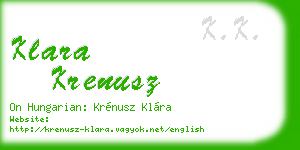 klara krenusz business card